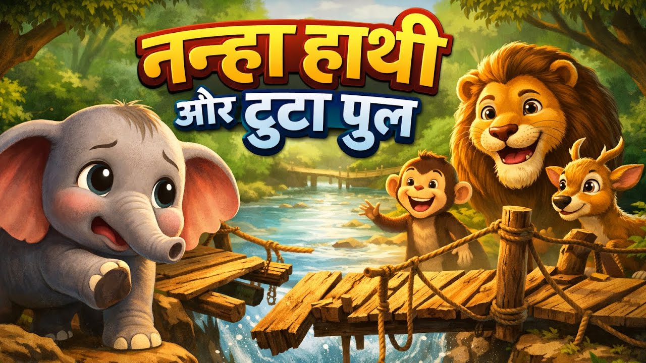 बच्चों की कहानी: नन्हा हाथी और टूटा पुल | Hindi Moral Story for Kids | 3D Animation