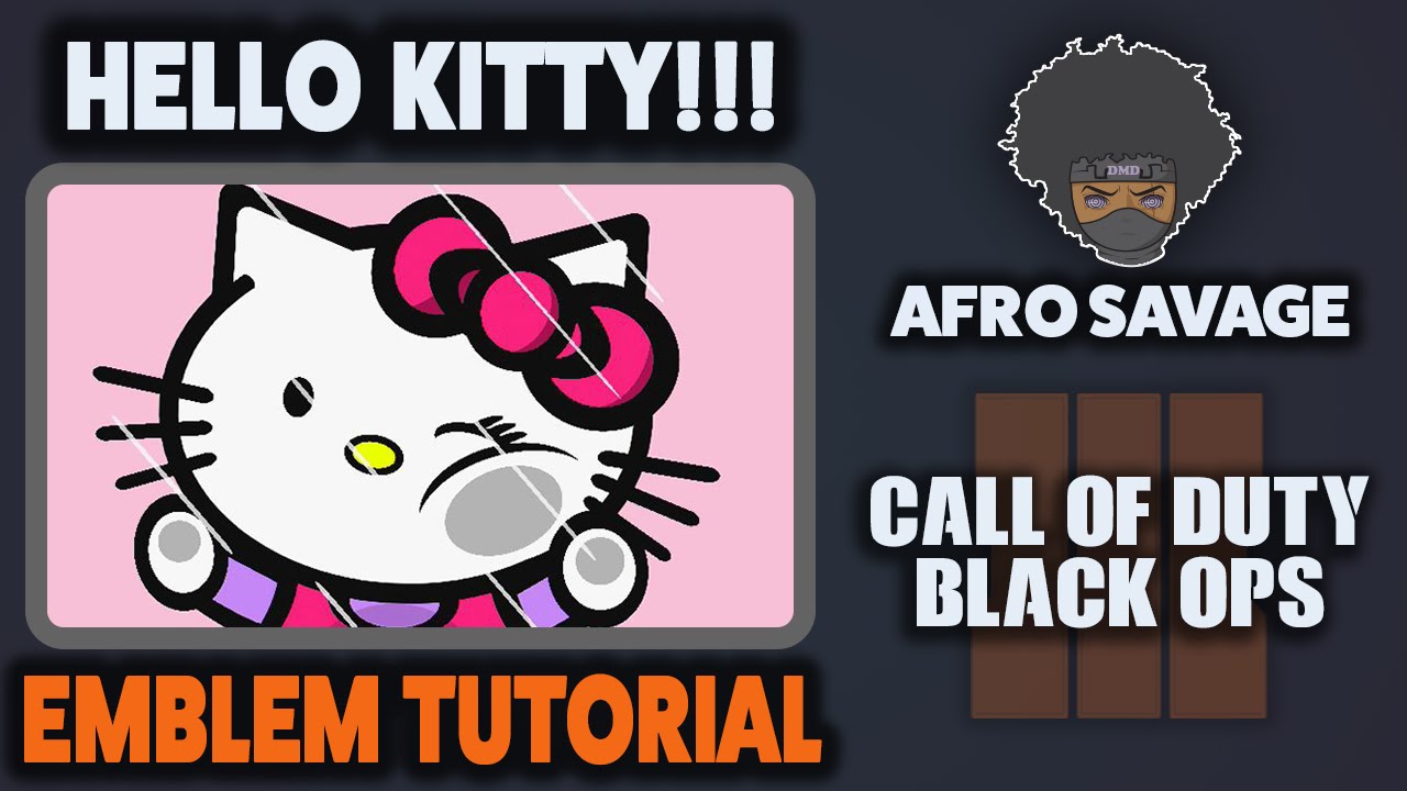 BO3 Cute Hello Kitty Trapped за стеклом эмблема Учебник в Black Ops 3! - Afro Savage