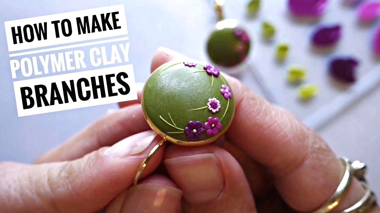 Clay Branches Polymer Clay Branches for Leaf Earrings Tutorial - embroidery technique DIY Jewelry