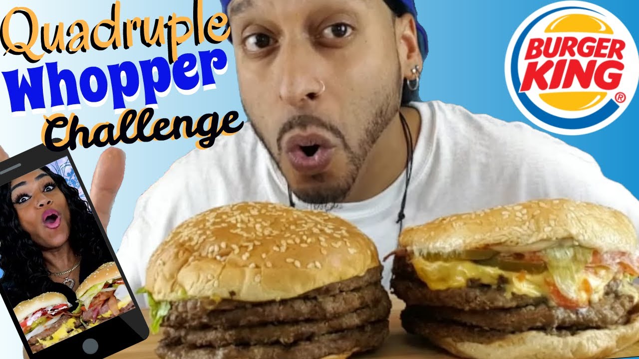 Bloveslife Double Quadruple Bacon and Cheese Whopper Challenge | Whopper Mukbang