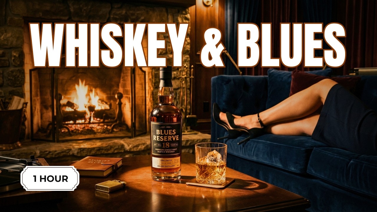 LIVE Whiskey Blues | 10 Hours Slow Blues Instrumental by the Fire for Late Night Relaxation
