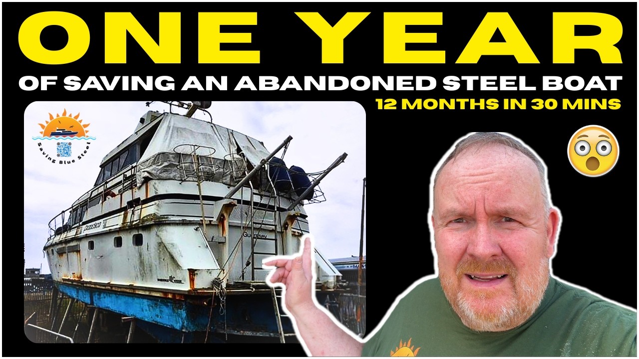 We Bought a SUNKEN Boat: One Year Of Renovation in 30 Minutes!