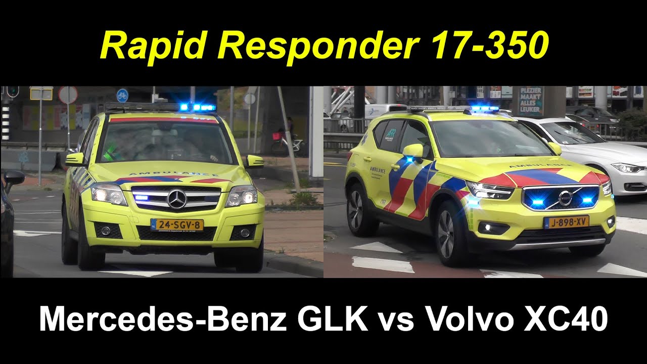Mercedes-Benz GLK vs Volvo XC40: Rapid Responder 17-350 Ambulance Rotterdam Rijnmond! #1391