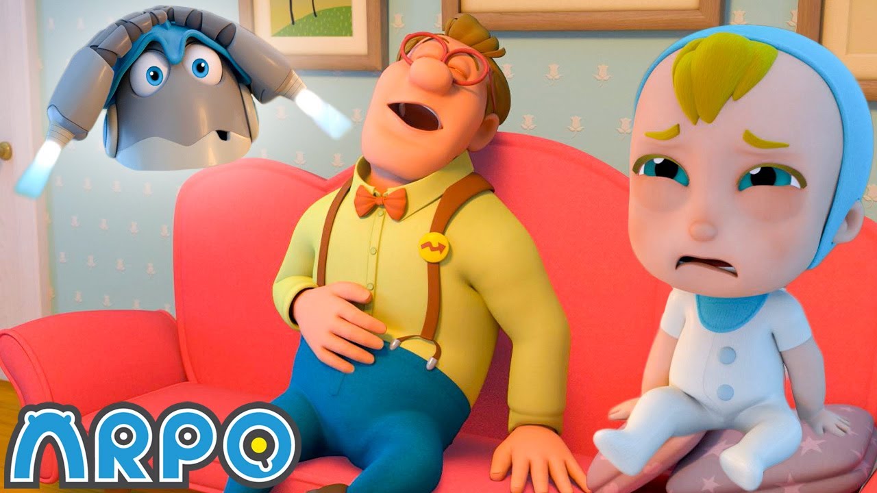 Sleepy Daddy and Cranky Baby | 30 MINUTE ARPO Compilation | Funny Robot Cartoons for Kids!