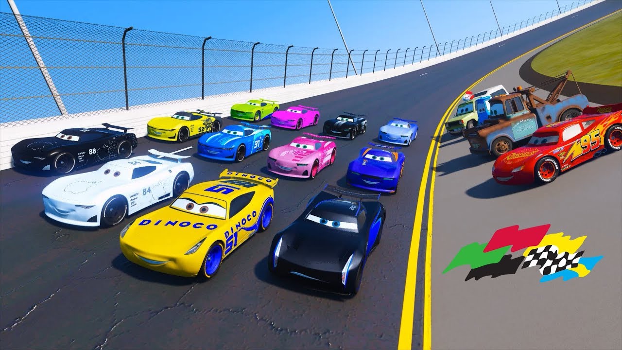 Race Cars 3 Next Generation Daytona Apple ICar Jackson Storm Cruz Ramirez McQueen & Friends