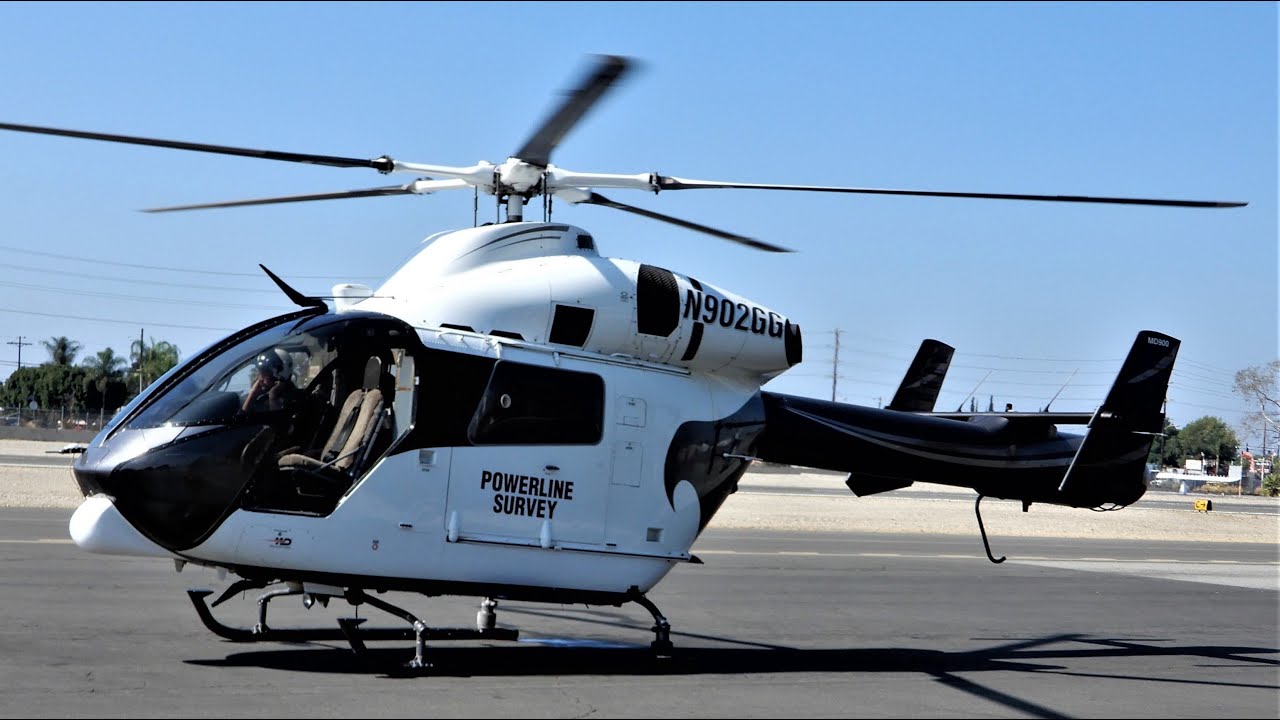 MD900 Explorer Helicopter Engine Startup and Takeoff - NOTAR Helicopter (N902GG)