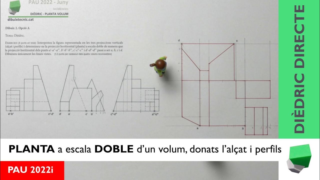 😍PLANTA d'un volum a partir de l'alçat principal i dels dos perfils 🤔 - PAU 2022 - Dièdric directe