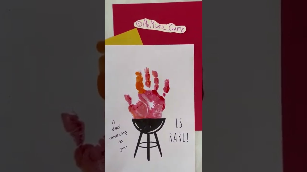 Fathers Day Craft Ideas | Handprint Craft Art | Easy Fathers Day Greeting Card #shorts