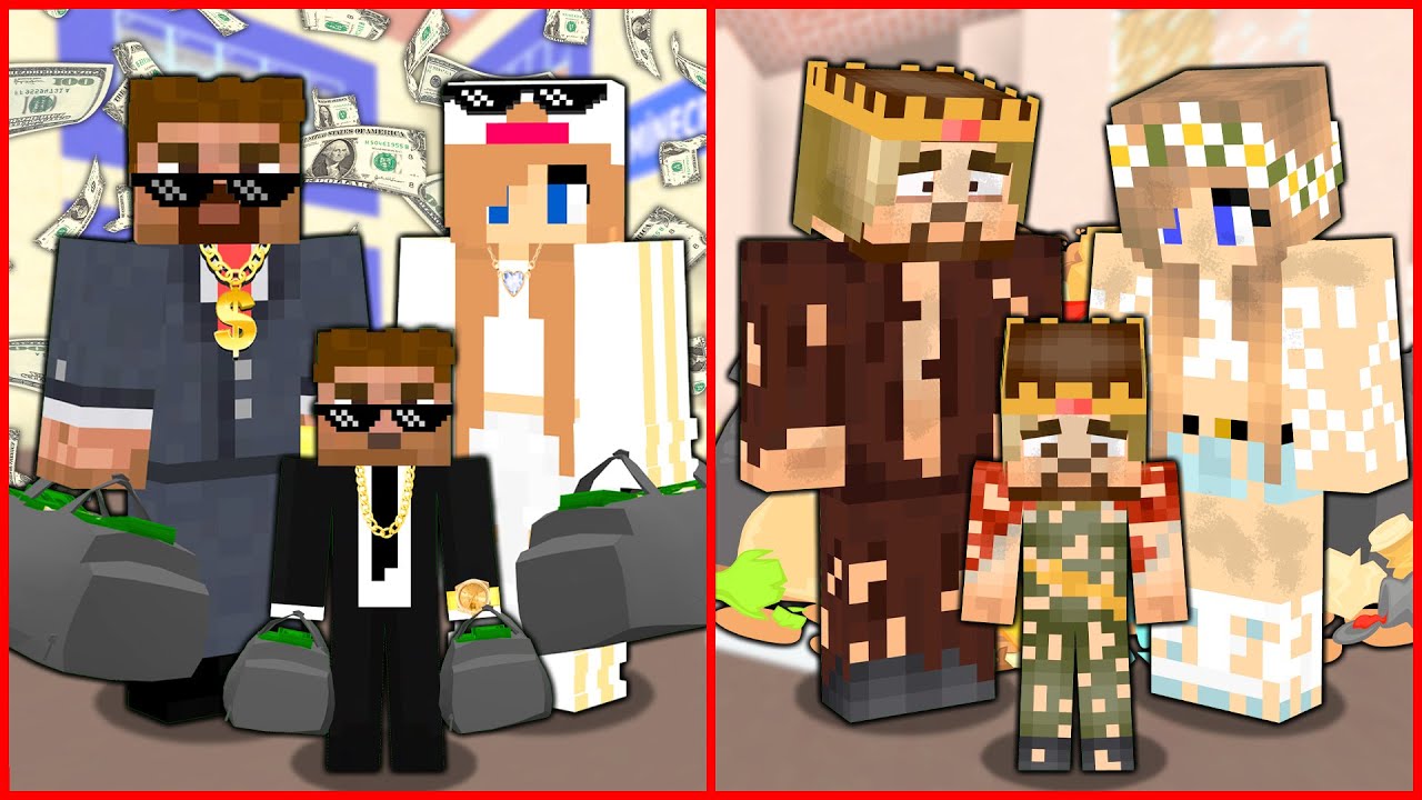MİNECRAFT ZENGİN AİLESİ VE FAKİR AİLESİ YER DEĞİŞTİRDİ! 😱 - Minecraft ZENGİN FAKİR HAYATI