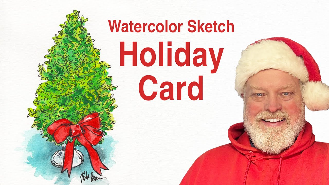 Turn a Christmas gift into a holiday greeting! #christmasartist  #watercolor  #illustration