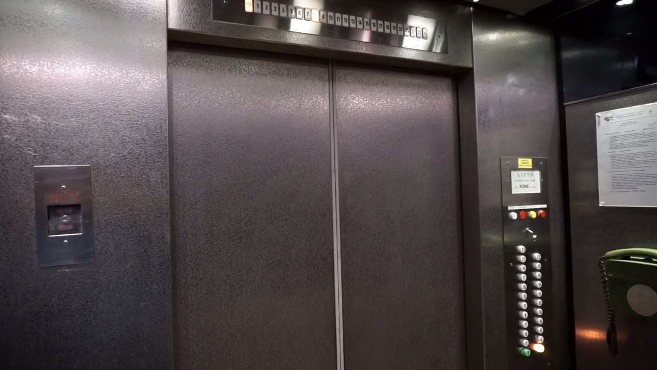 Amazing classic 1983 KONE high-rise traction elevators @ Ministry of Agriculture, Riga, Latvia