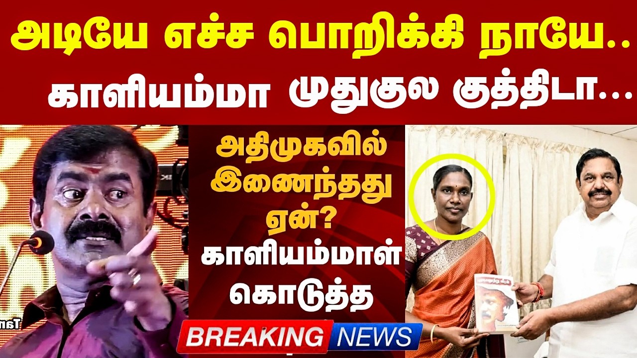 அடியே எச்ச பொறுக்கி நாயே அதிமுகவில் இணைந்தத துரோகி காளியம்மாள் சீமான் செருப்படி பதில்  Seeman Latest