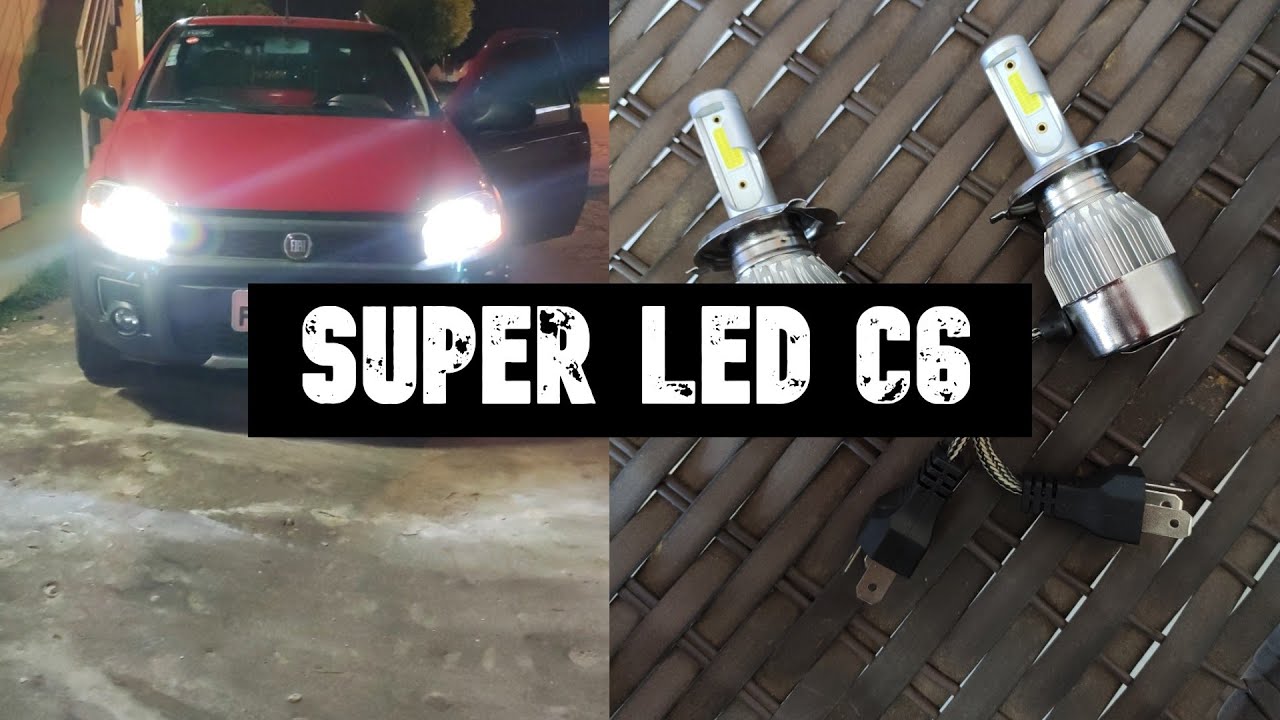 TROCANDO L&Acirc;MPADA DO FIAT STRADA - TESTANDO SUPER LED C6.
