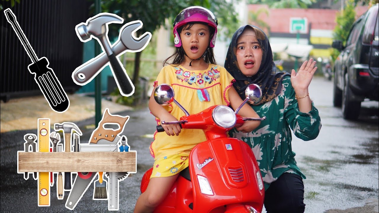 DRAMA ANAK LUCU MAIN DI TAMAN 🛝 PULANG NAIK OJEK MOTOR MALAH MOGOK | Salsa and family