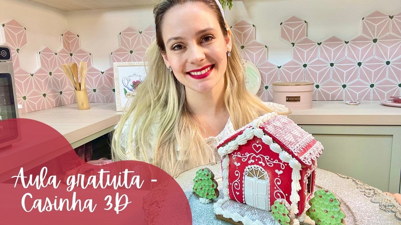 Decoração Casinha De Natal 3D - Jéssika Machado | Confeitei Cookies