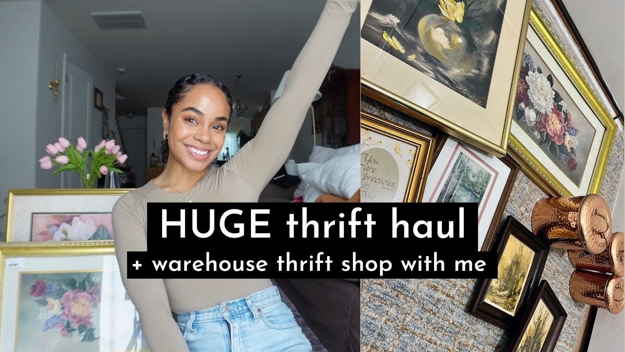 HUGE thrift haul + shopping at a thrift store warehouse