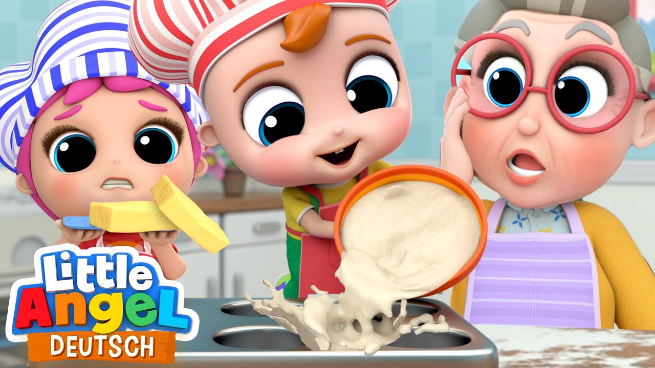 Backen mit Oma | Backe Backe Kuchen | Little Angel Deutsch - Kinderlieder