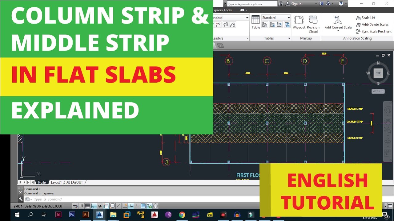 Column Strip Middle Strip in Flat Slab| Flat Slab Design| What is a Column and Middle Strip
