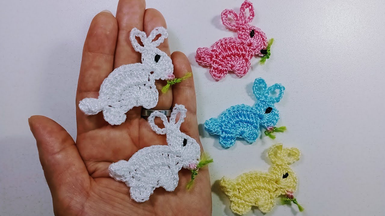 MINI COELHINHO DE CROCHÊ PARA APLICAÇÃO RÁPIDO E FÁCIL DE FAZER🥕🐇