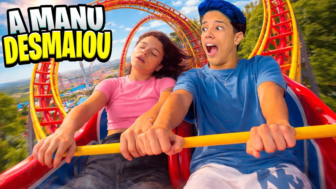 FOMOS DESAFIADOS A IR NOS BRINQUEDOS MAIS RADICAIS DO PARQUE!* Manu desmaiou!