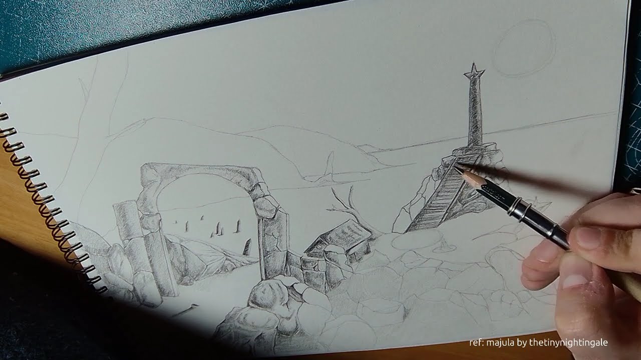 03 02 2026 - Majula Dark Souls 2 - slow sketches / beginner art
