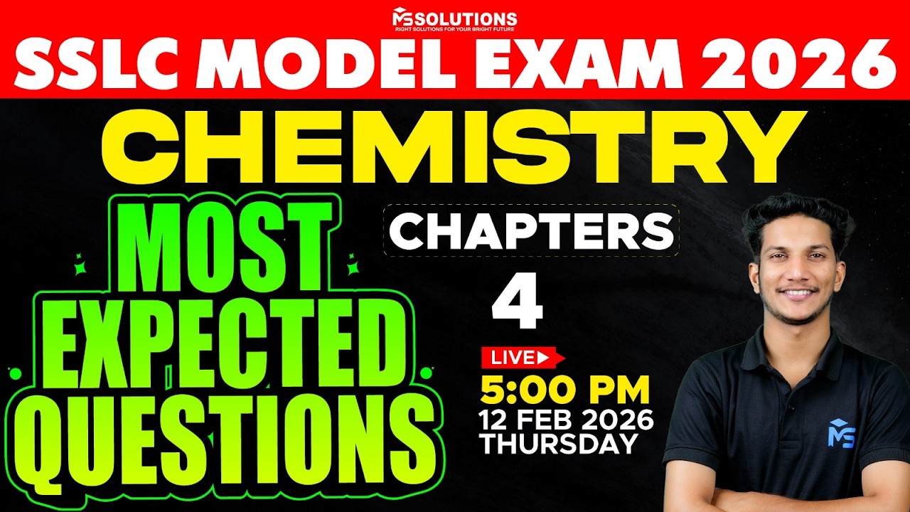 SSLC Model Exam Chemistry | Chapter 1-7 Most Expected Questions Series  | LIVE | MS SOLUTIONS