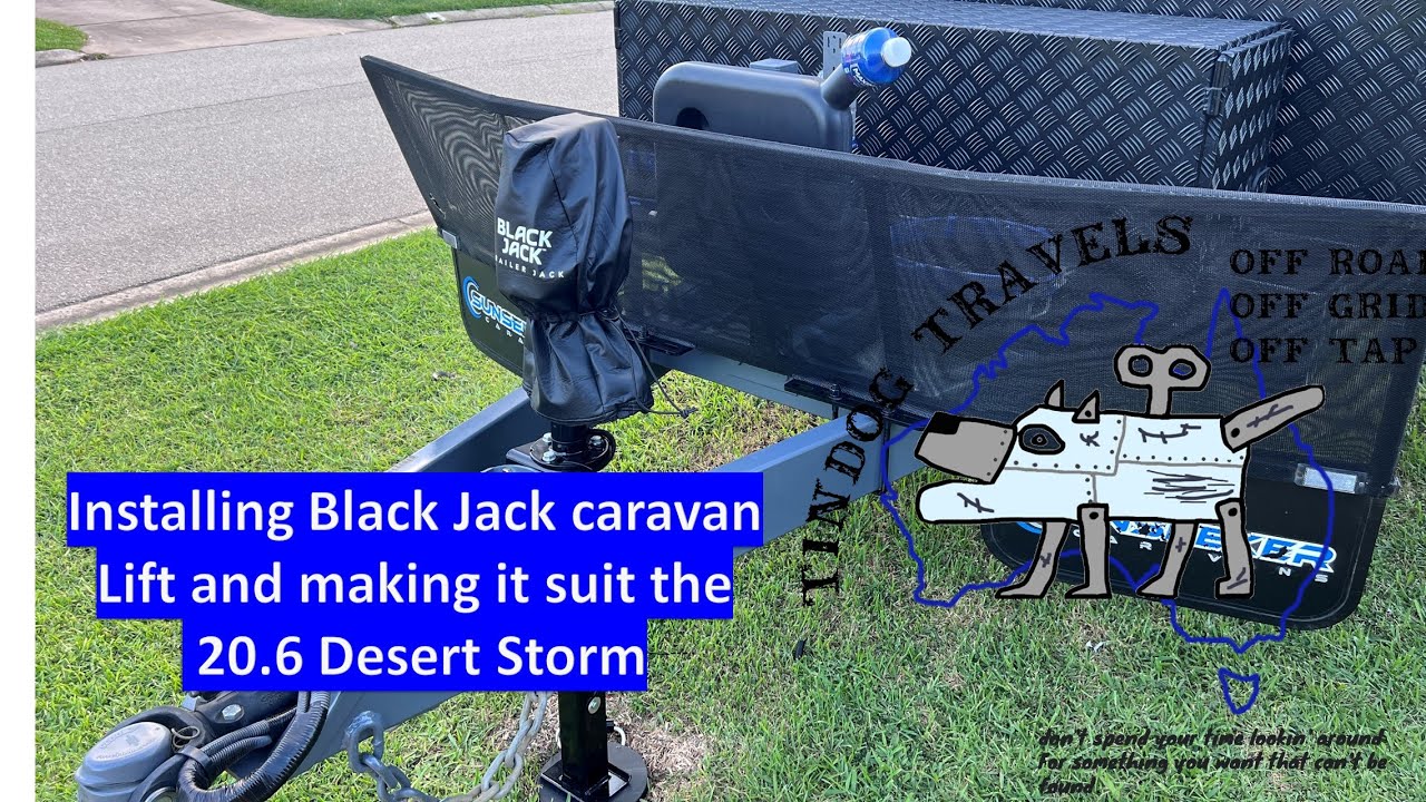 Tindog Travels Black Jack Lift installed on a Sunseeker 20.6 Desert Storm