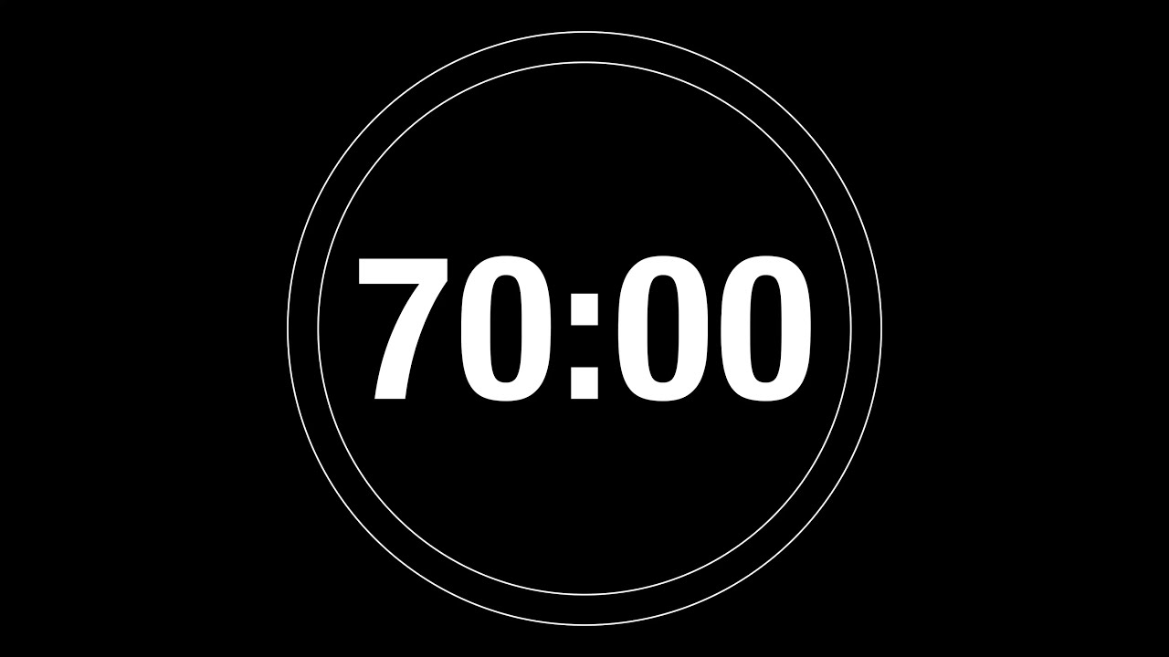 70 Minute Timer - 4200 Second Timer Countdown with progress ring (4K)