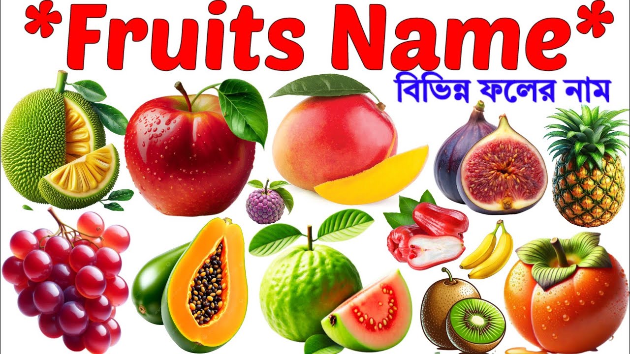 Fruits Name 🍎🥭🍉| 20 Popular Fruits Name in English with Pictures | Fun Learning Fruits Name for Kids