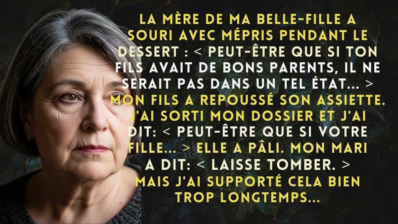 La mère de ma belle fille a souri de mépris ： « Sans bons parents, ton fils n’est qu’un vagabon