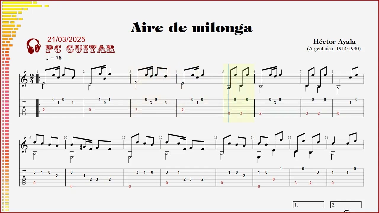 Héctor Ayala, Aire de Milonga, guitar