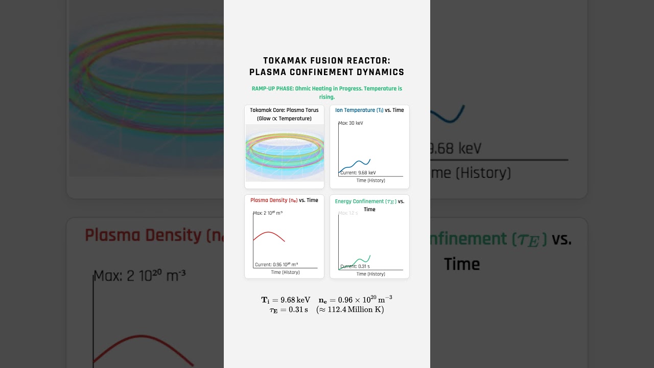 Tokamak fusion reactor: Plasma confinement dynamics.