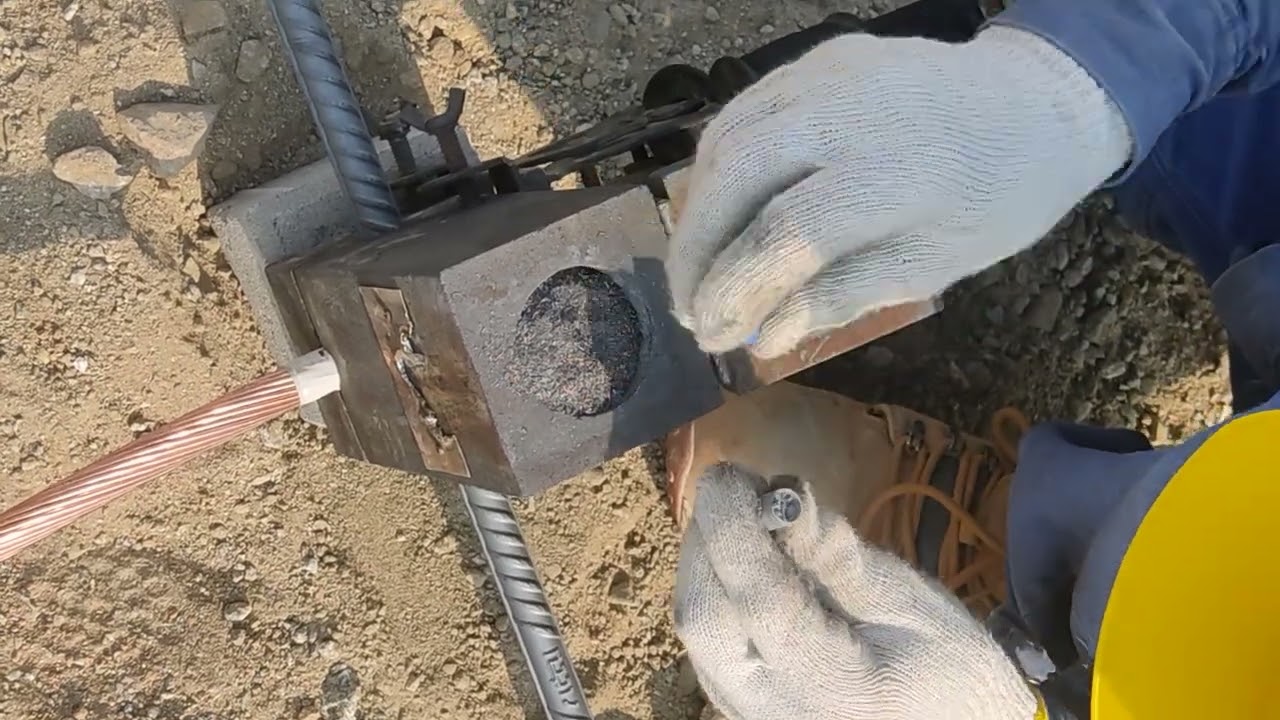 How to CAD weld Earthing bare cable to rebar Part-1