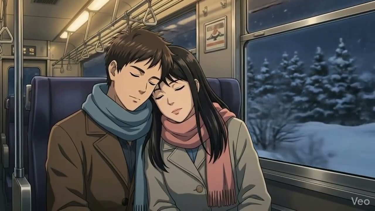 The Last Train Home 🚆❄️ | Peaceful Night Journey Meditation | Calm & Relaxing AI Scenery