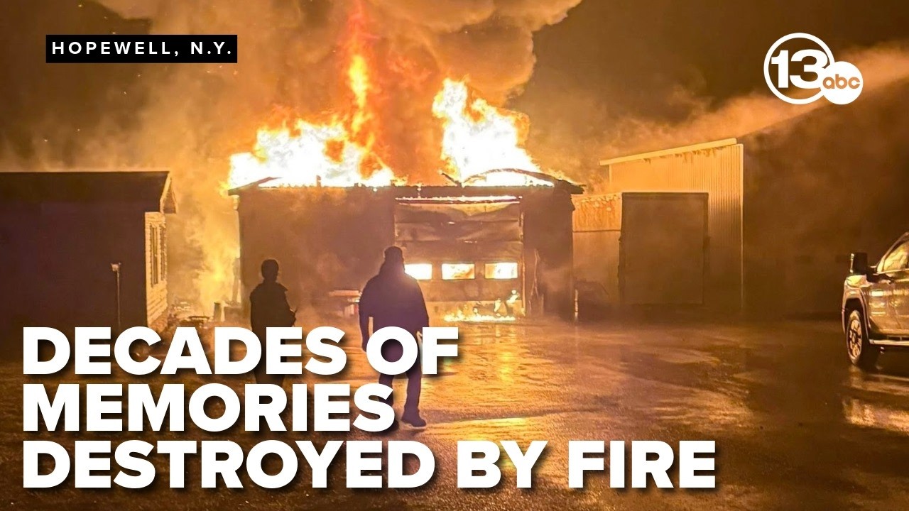 Massive fire destroys family's racecar garage at home