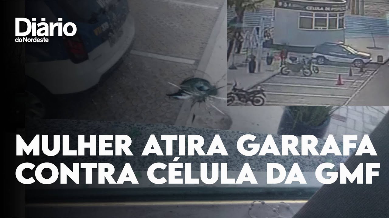 Mulher atira garrafa de vidro contra torre de segurança na Praia de Iracema, em Fortaleza