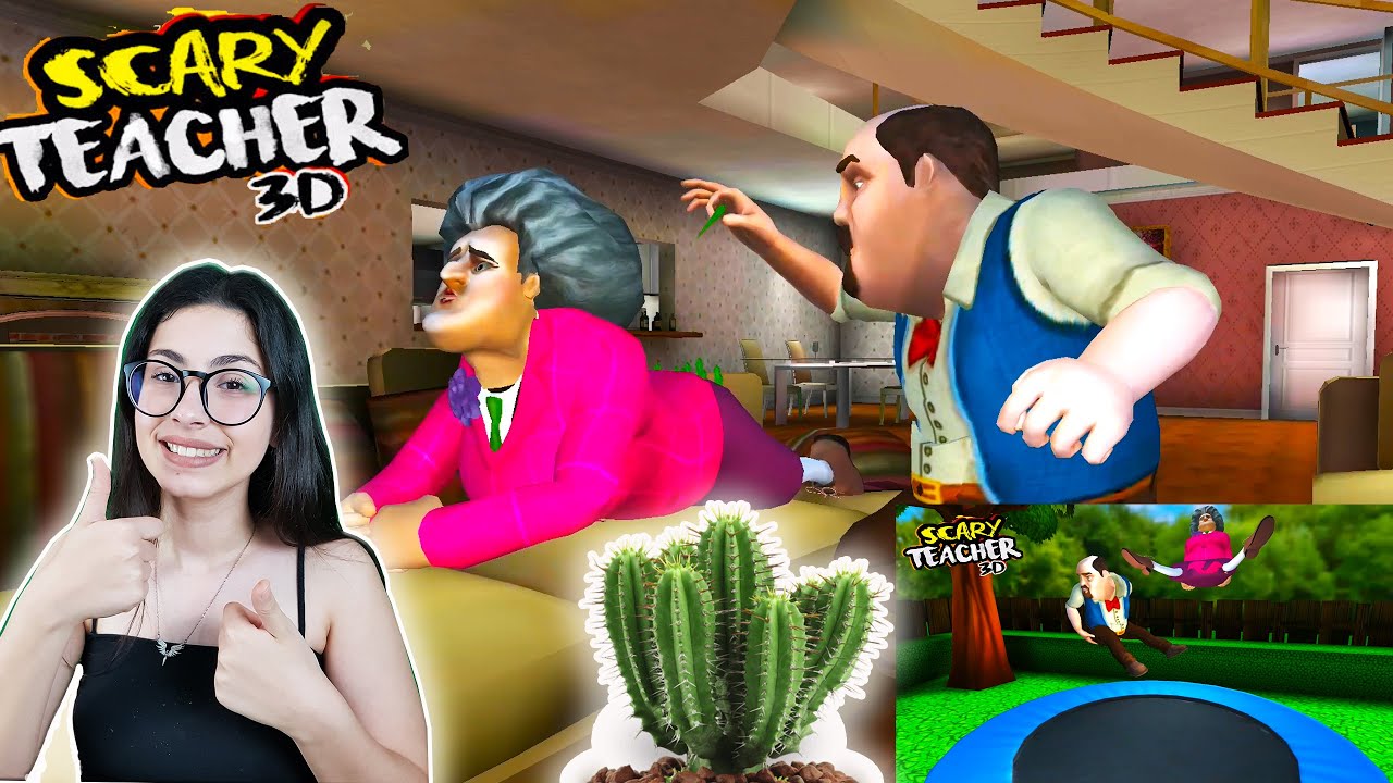 SCARY TEACHER 3D DELİ ÖĞRETMEN MACERASI  YENİ BÖLÜM TRAMBOLİN EYLÜL LAL