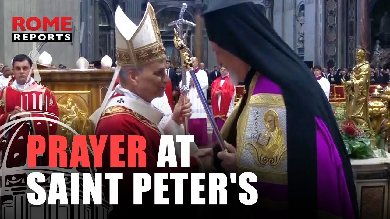 (VIDEO ONLY): Pope Leo and Emmanuel of Chalcedonia pray together at the tomb of Saint Peter.