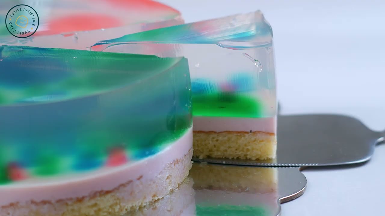 Strawberry Yogurt and Lemon Jelly Cake | With Sponge Cake Base | Refreshing, Fruity, Delicious!
