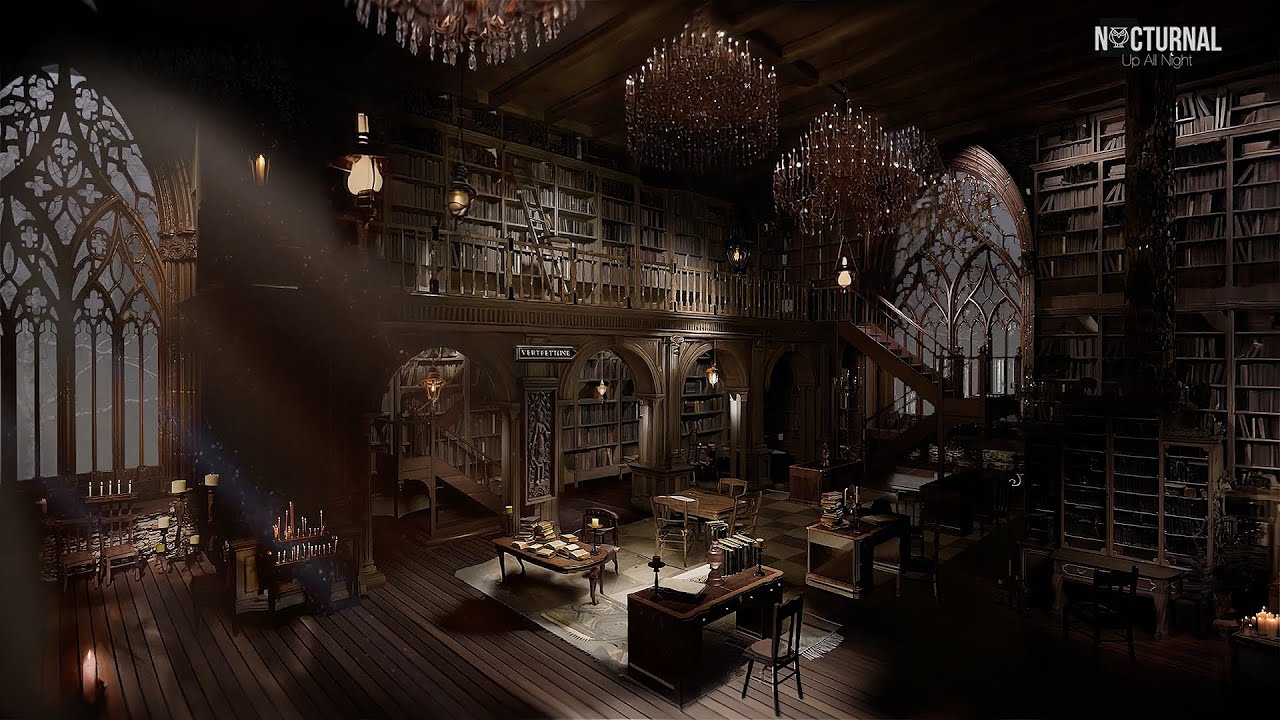 Locked Inside an Old Library During a Snowstorm | Winter ASMR Ambience 🕯️