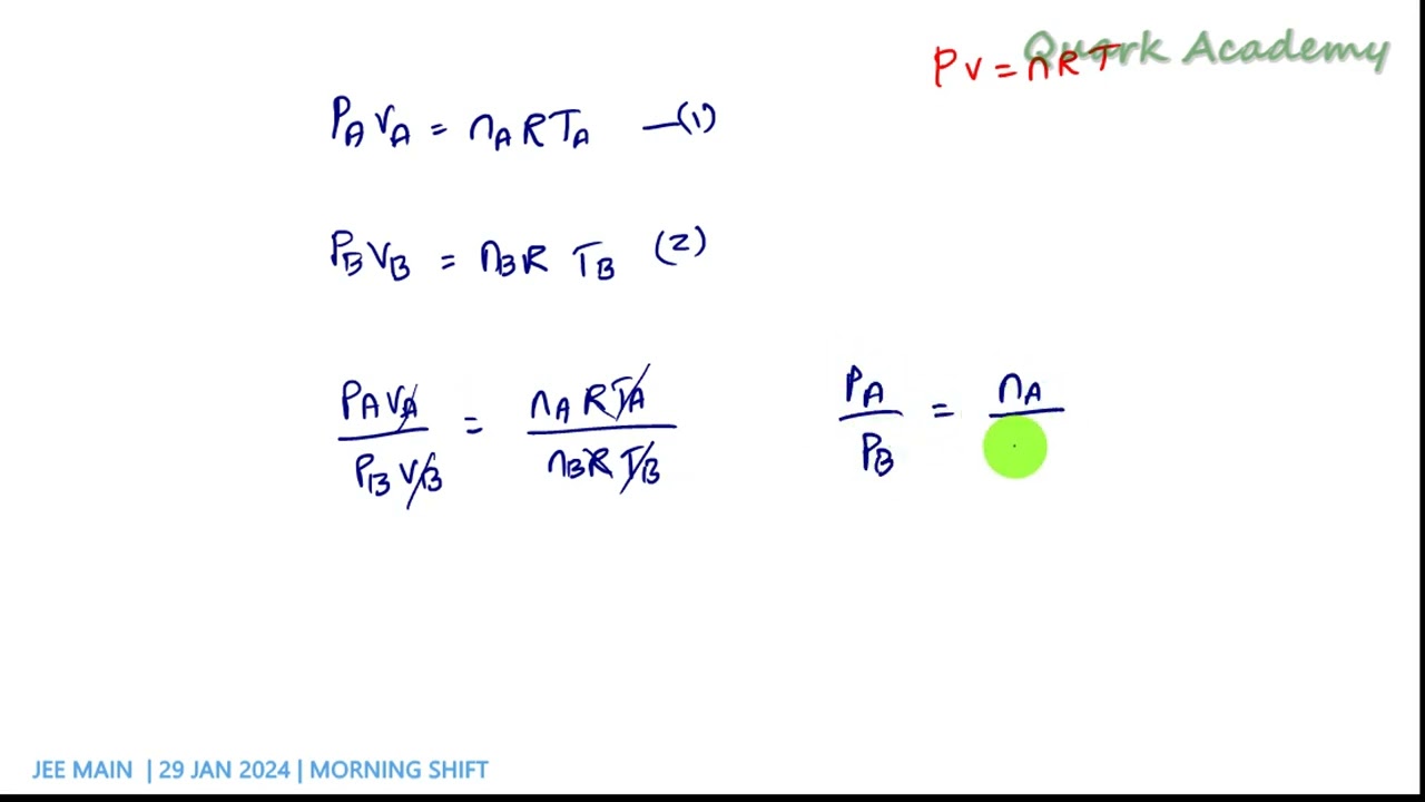 Two vessels A and B are of the same size and are at same temperature. A contains 1g of H2 | Tamil