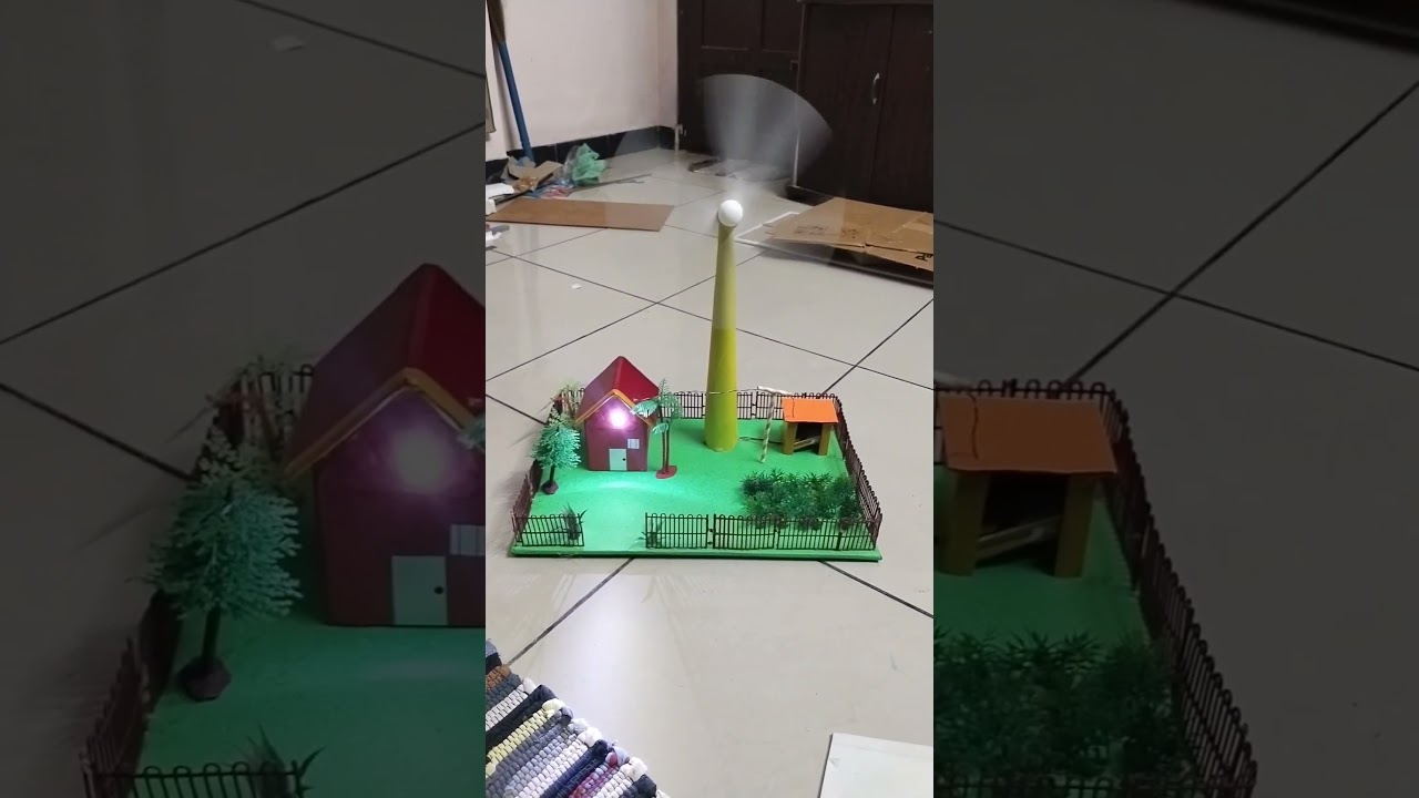 windmill working model/school project/High Creative's project centre/wind turbine project/Hut model