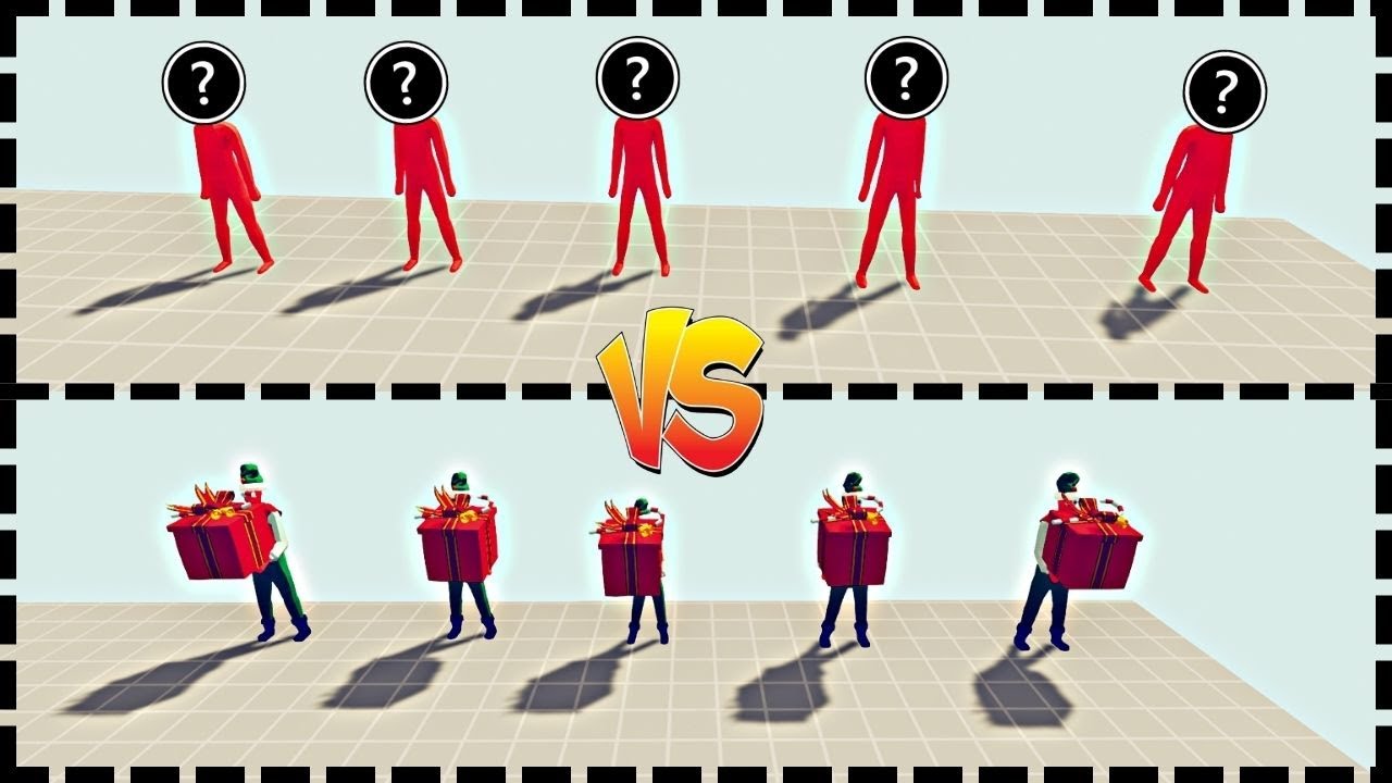 5x RANDOM UNIT vs 5x ELF PRESENT - Totally Accurate Battle Simulator TABS