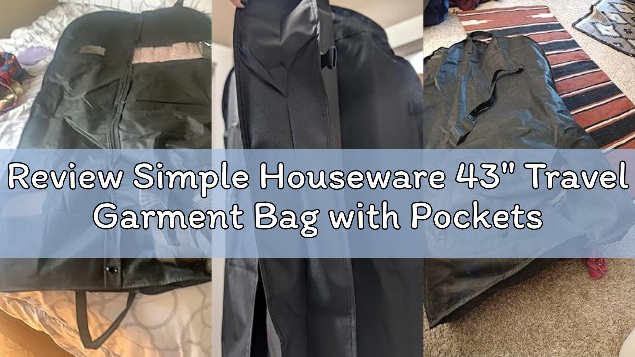 Review Simple Houseware 43'' Travel Garment Bag with Pockets for Suits, Dresses, Coats, Heavy Duty 3