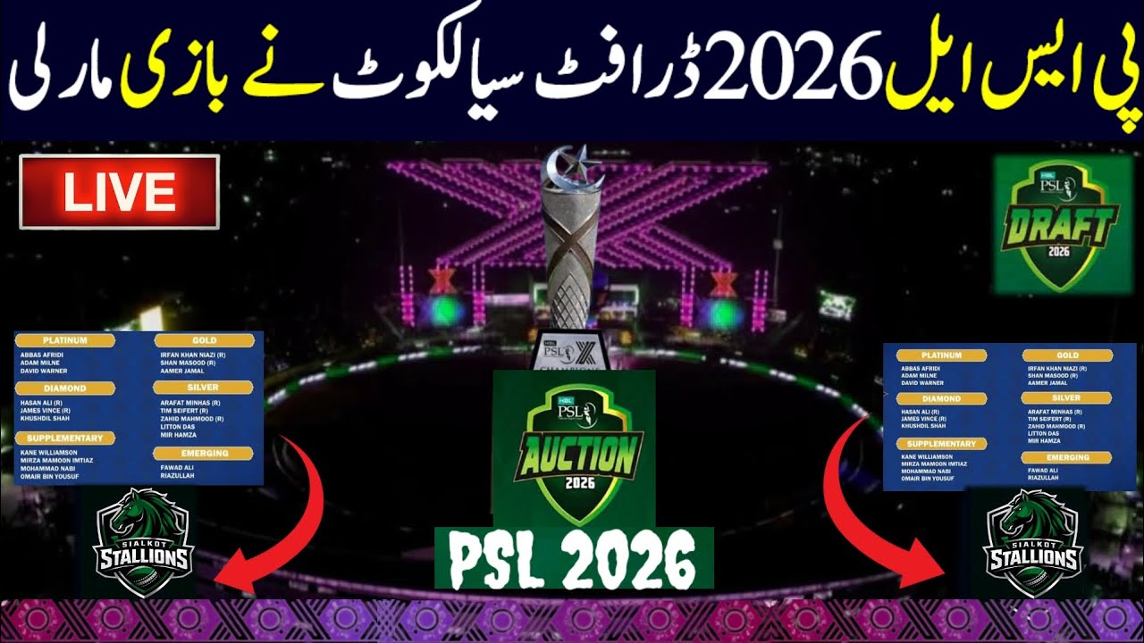 PSL 2026 Draft Sialkot Pick Big Players | PSL 2026 Sialkot Squad | PSL 11 Draft Date |PSL Draft 2026