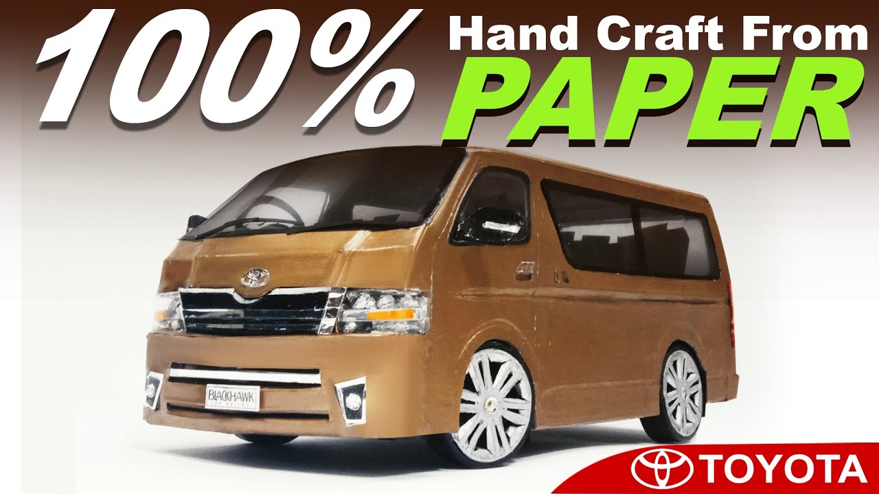 How I made realistic TOYOTA HiAce  トヨタ・ハイエース Japan from Paper ONLY! (100% PAPER CRAFT - FULL BUILD)