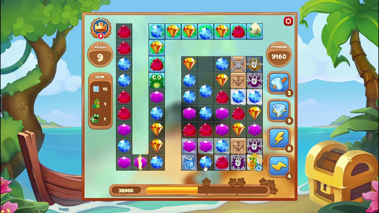 Как пройти уровень 9160 игры Сокровища Пиратов