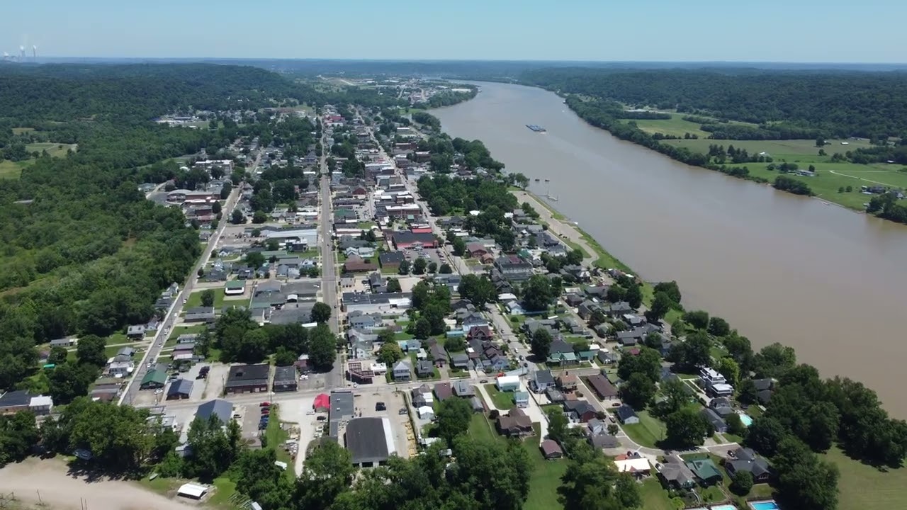 Gallipolis, Ohio River Front (Drone)