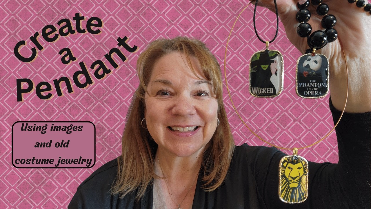 Create a pendant with images and old costume jewelry