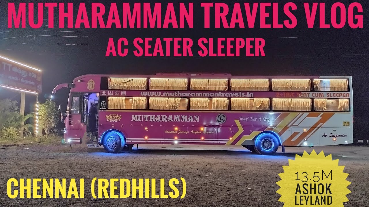 MUTHARAMMAN TRAVELS VLOG I CHENNAI -REDHILLS 🔁 TIRUCHENDUR #trending #bus #travel #vlog #tiruchendur
